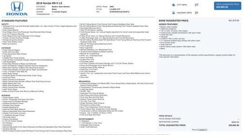 2018 Honda HR-V LX