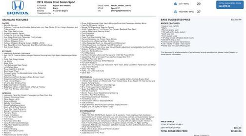 2019 Honda Civic Sport