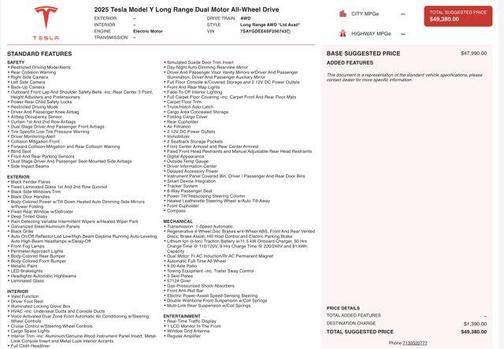 2025 Tesla Model Y Long Range Dual Motor All-Wheel Drive