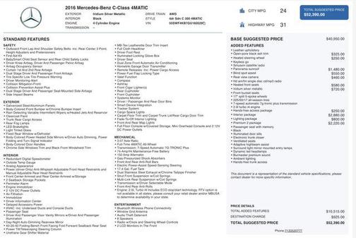 2016 Mercedes-Benz C-Class C 300 4MATIC Sport