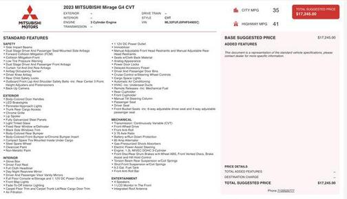 2023 Mitsubishi Mirage G4 ES