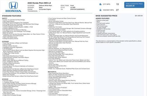 2020 Honda Pilot 2WD LX