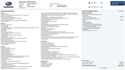 2016 Subaru BRZ Limited