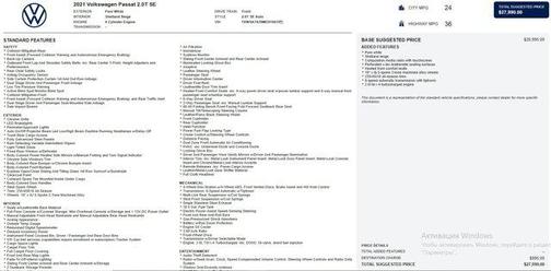 2021 Volkswagen Passat 2.0T SE