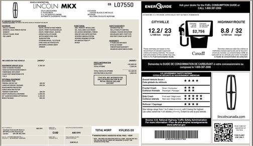 TUXEDO BLACK CC METALLIC 2014 Lincoln MKX Base