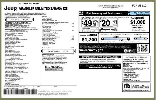 2021 Jeep Wrangler Unlimited 4xe Sahara