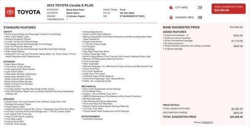 2015 Toyota Corolla S Plus