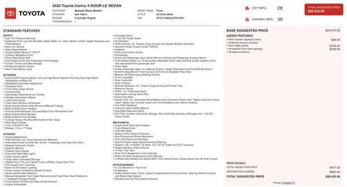 2020 Toyota Camry LE