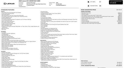 2022 Lexus UX 250h Base