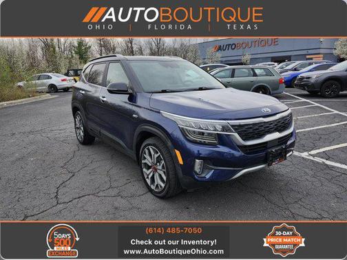 Dark Ocean Blue/Black Roof 2021 Kia Seltos SX Turbo