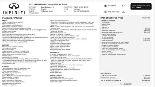 2012 INFINITI G37 Base