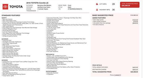 2018 Toyota Corolla LE