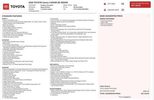 2020 Toyota Camry SE