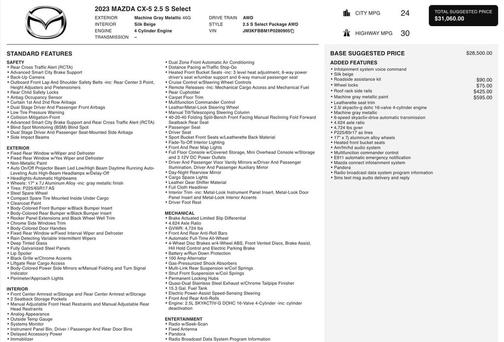 Machine Gray Metallic 2023 Mazda CX-5 2.5 S Select Package