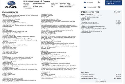 2014 Subaru Legacy Premium