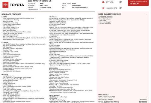 2022 Toyota Corolla LE