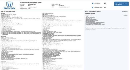 2025 Honda Accord Hybrid Base