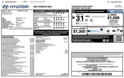 2021 Hyundai SONATA SEL