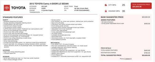 2012 Toyota Camry LE