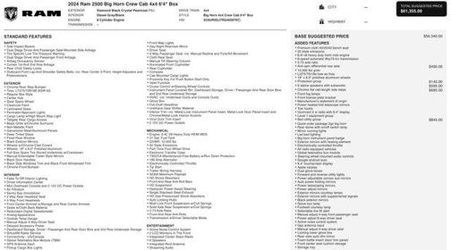 2024 RAM 2500 Big Horn Crew Cab 4x4 6'4' Box