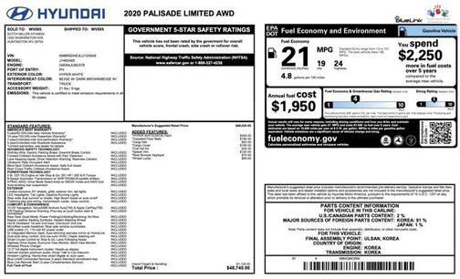 2020 Hyundai PALISADE Limited