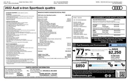 2022 Audi e-tron Sportback S line Premium Plus