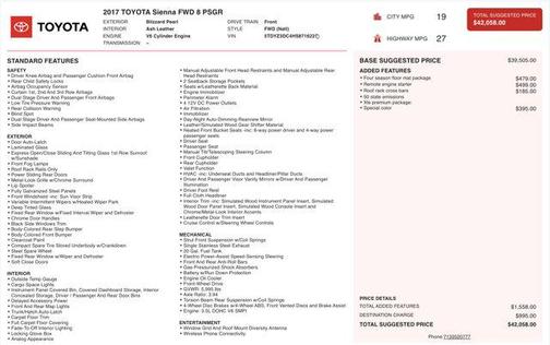 2017 Toyota Sienna XLE Premium