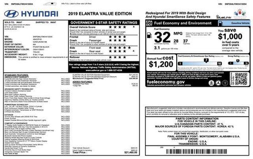 2019 Hyundai ELANTRA Value Edition