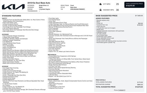 Bright Silver 2018 Kia Soul Base