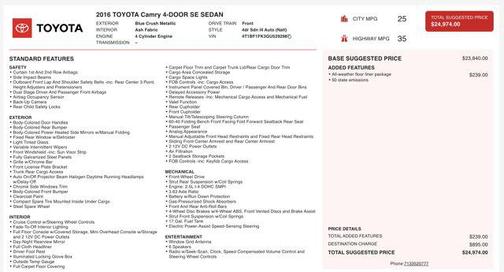 2016 Toyota Camry SE