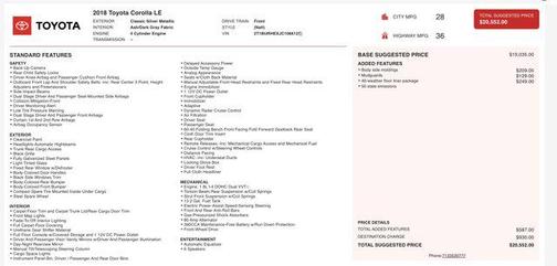 2018 Toyota Corolla LE