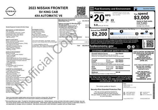 2023 Nissan Frontier SV