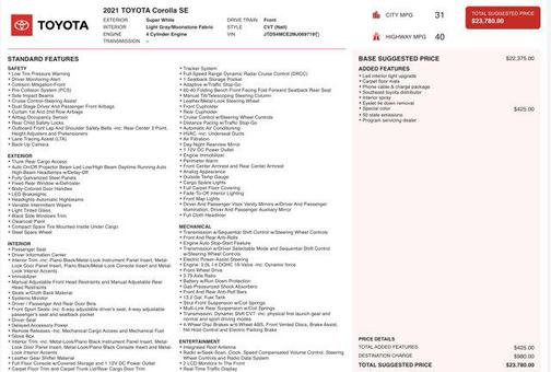 2021 Toyota Corolla SE