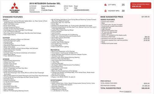 2019 Mitsubishi Outlander SEL