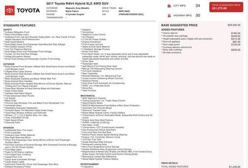 2017 Toyota RAV4 Hybrid XLE