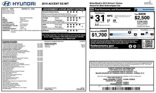 2015 Hyundai Accent GS