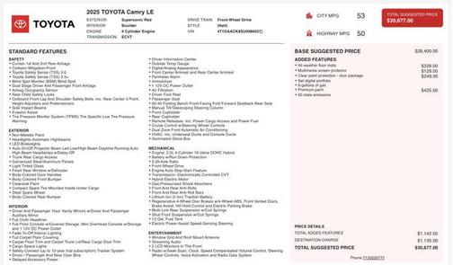 2025 Toyota Camry LE