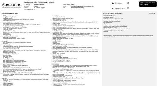 2020 Acura MDX 3.5L w/Technology Package