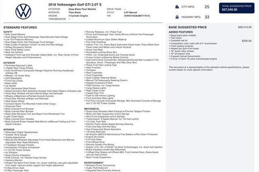 2018 Volkswagen Golf GTI 2.0T S 4-Door