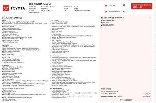 2022 Toyota Prius LE