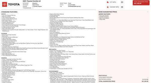 2021 Toyota Corolla LE