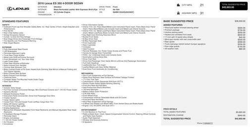 2016 Lexus ES 350 Base