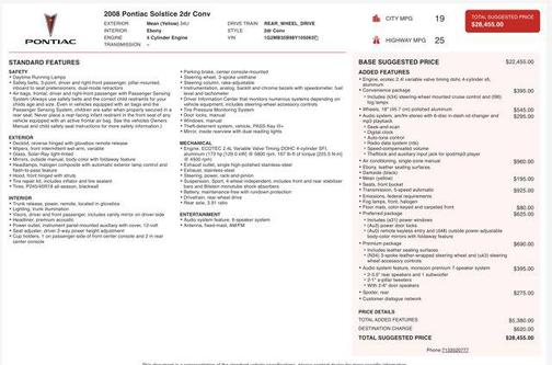 2008 Pontiac Solstice 2dr Conv