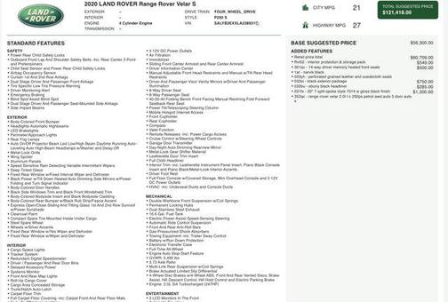 2020 Land Rover Range Rover Velar P250 S