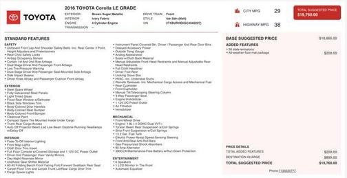 2016 Toyota Corolla LE