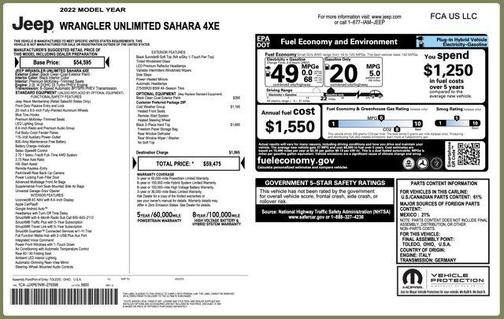 2022 Jeep Wrangler Unlimited 4xe Sahara