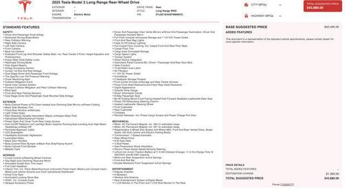 2025 Tesla Model 3 Long Range