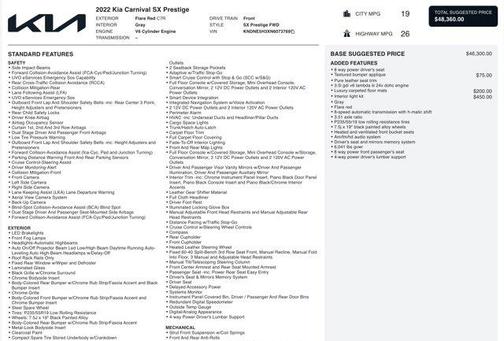 2022 Kia Carnival SX Prestige