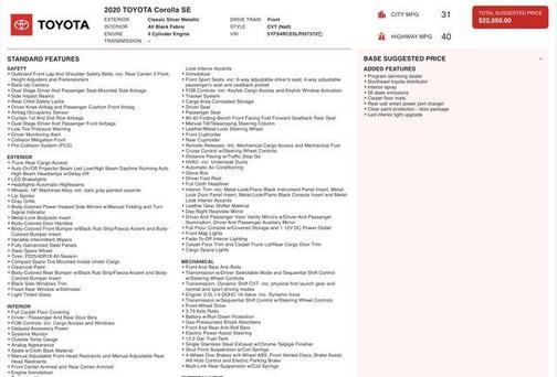 2020 Toyota Corolla SE