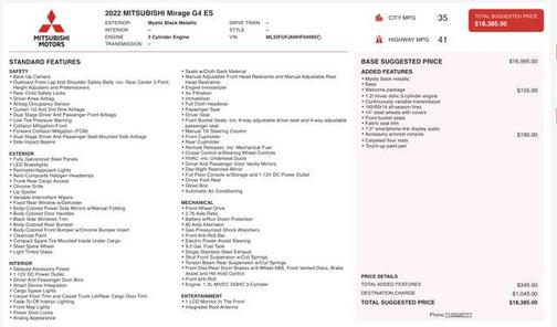 2022 Mitsubishi Mirage G4 ES